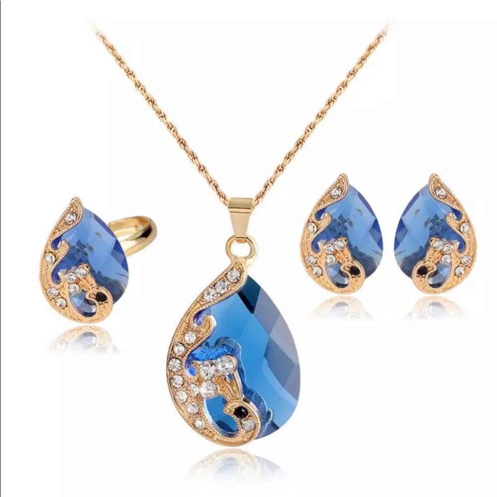 Crystal Necklace earring ring set - Picture 1 of 1